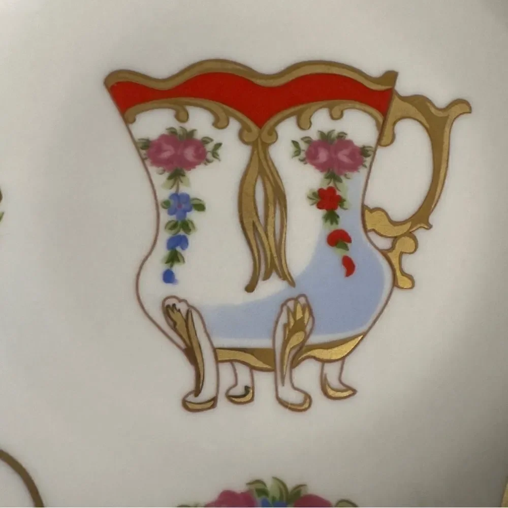 St. Martin Email de Limoges Decore a La Main a.f. Marino Floral Cup Print Saucer